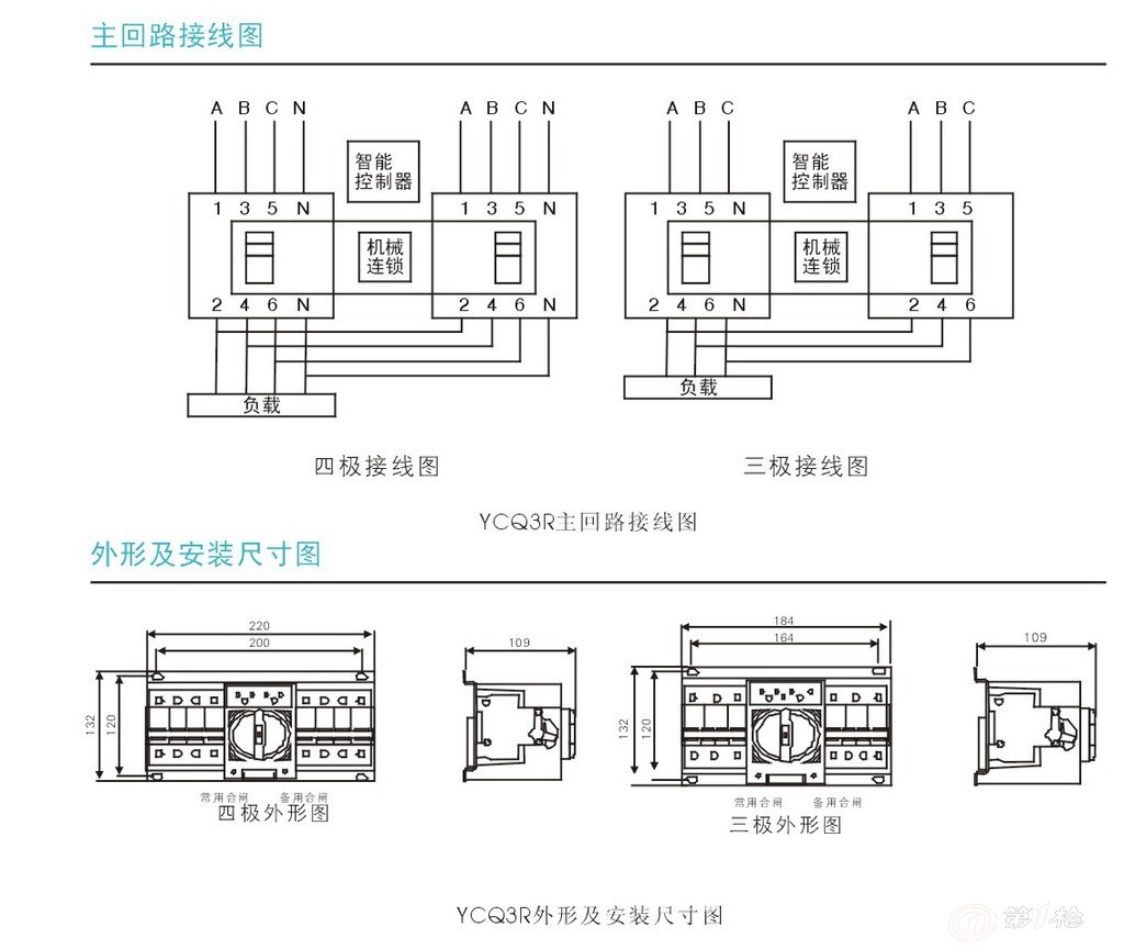 自动转换开关控制器的工作电源取自断路器qn和qr的