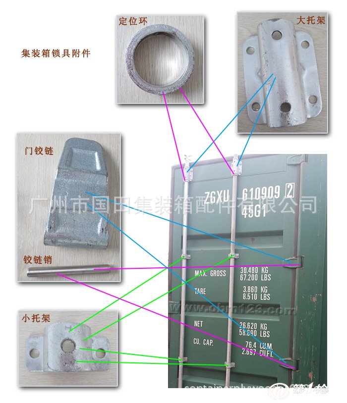 国田 集装箱配件 货柜专用锁具 厢式车门锁标准零配件