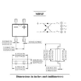 mb6f整流桥 贴片桥堆mb6f 电流0.5a桥堆 mbs封装