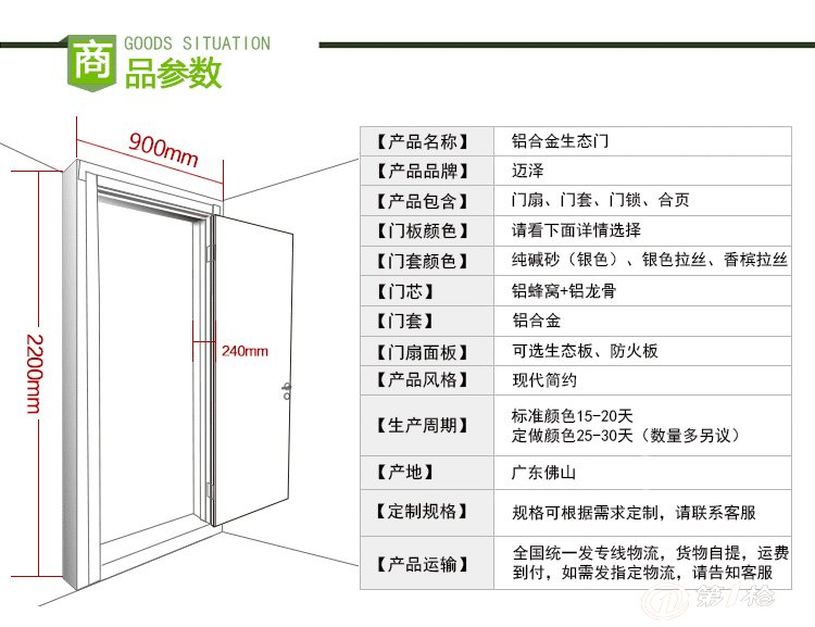 现代家装简约铝合金生态门室内门套装门防水厨房卫生间门厂家定制