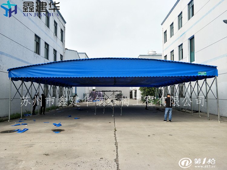 苏州园区鑫建华定做防晒防雨可移动推拉仓库棚大型推拉蓬帆布雨棚