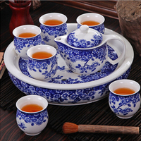 景德镇三维陶瓷厂家定做8头青花陶瓷茶具骨瓷茶具缩略图