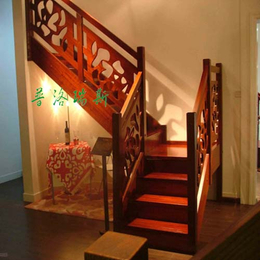 普洛瑞斯折线式实木楼梯 品牌楼梯价格 中式复古