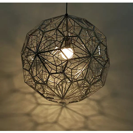 时尚个性不锈钢圆球吊灯创意餐厅设计师灯饰具创意镂空钻石吊灯 
