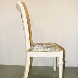 厂家直销 欧式经典白色实木雕花餐椅 咖啡厅椅