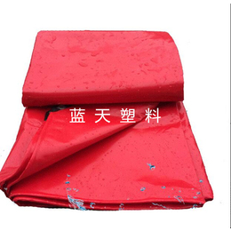 蓝天塑料防雨布-红色车篷布