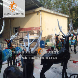 模型*上海升美彩绘鹿玻璃钢雕塑卡通模型摆件雕塑定制厂