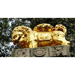 兴义铜狮子雕塑、恒保发铜汇丰狮子、铜狮子雕塑仿古定制
