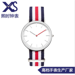 时尚超薄飞碟款女士不锈钢表 休闲尼龙带日本机芯防水 手表