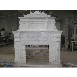 出口美国天然白色大理石雕刻壁炉架