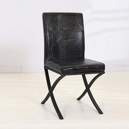 **** 现代简约铁艺椅子 家用餐厅餐椅 软包X脚创意椅定做缩略图