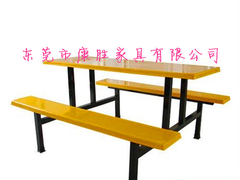 KS-连体黄色餐桌椅