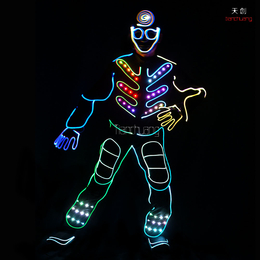 led光纤衣服发光街舞夜光演出服 舞台服装led发光衣服缩略图