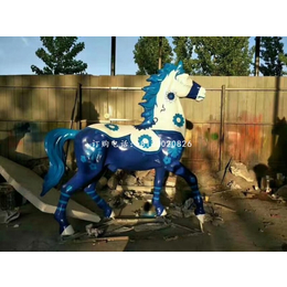 彩绘马雕塑玻璃钢动物雕塑