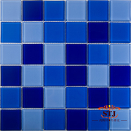 佛山尚陶居提供泳池水晶玻璃马赛克 纯色混色泳池砖