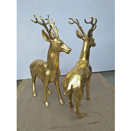 铜鹿雕塑|恒保发铜雕厂批发动物雕塑|纯铜鹿雕塑现货