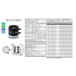 供应computar工业镜头全系列M1214-MP2