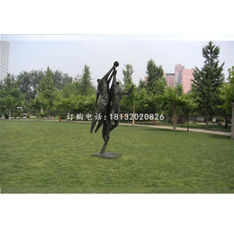 打篮球铜雕公园抽象人物铜雕