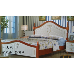 供应顺德乐从小美式床北欧风格家具欧式床实木床橡木床