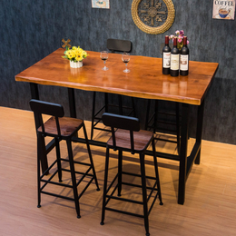 吴氏诚品 靠墙吧台桌美式实木吧台桌家用窄桌长条酒吧台