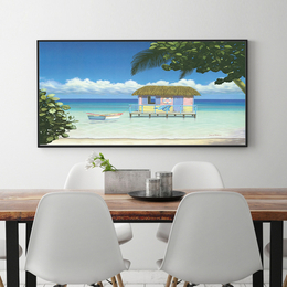 现代简约家居客厅装饰画 有框无框海边的房间霍普写实风景挂画