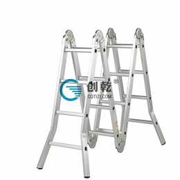 创乾CQM3.6米多功能工程折叠梯带八脚大关节四折铝合金直梯