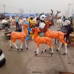 厂家定制玻璃钢鹿雕塑商场美陈圣诞动物
