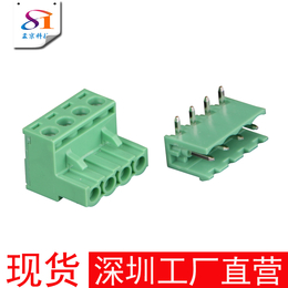 PCB插件螺丝端子2EDG5.08弯脚绿色接线端子公母连接器