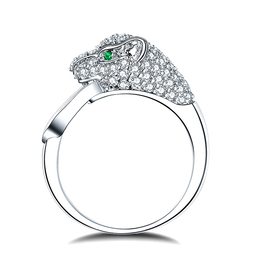 欧美动物款豹子女式戒指 饰品生产商生产 动物款可定制