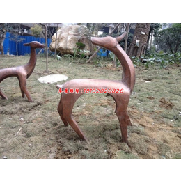 抽象小鹿雕塑公园动物铜雕