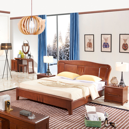 欧式套房系列组合橡木双人床卧室实木打造缩略图