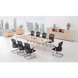 现代公司十人会议室长形胶版会议台会议桌椅