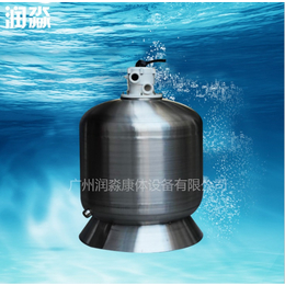 广州泳池耐高温高压过滤设备   润淼顶出不锈钢砂缸