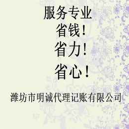 潍城税务登记代理收费、税务登记代理收费、明诚代理(查看)