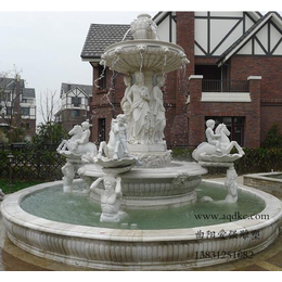 安徽喷泉、爱强石雕、汉白玉小天使流水喷泉
