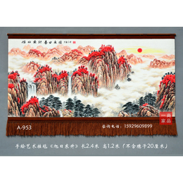 现代时尚中式家居装饰壁挂毯国画山水画客厅会所吸音壁毯画图片