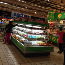 超市环形风冷岛柜定做 四面开放超市中心立风柜 低温酸奶冷藏柜