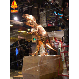 广州尚雕坊玻璃钢电镀动物雕塑 电镀恐龙雕塑 切面玻璃钢动物