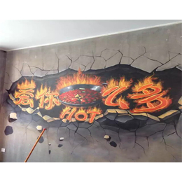 餐厅彩绘背景墙,武汉餐厅彩绘,火星墙绘艺术(查看)