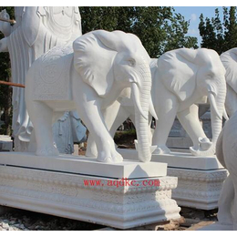 石雕大象生产厂家|爱强石雕|天津石雕大象