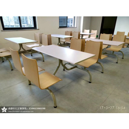 防火板快餐桌椅+食堂餐桌椅+四川食堂餐桌生产厂家缩略图