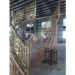 长春青古铜铝板镂空雕刻花纹楼梯护栏定制