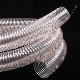 塑胶钢丝软管透明*压*损波纹螺旋软管抽尘排风镀铜食品级管