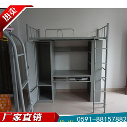 福州三人位连体公寓床 学校工厂宿舍多功能组合钢制公寓床