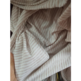 全棉尾单 彩色横间条子汗布单面平纹 针织面料 色织细条纹布料