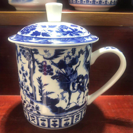 景德镇茶杯陶瓷家用带盖骨瓷大水杯办公室杯子个人杯定制