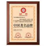 中国品牌证书