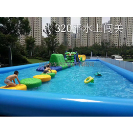 河南华龙厂家定制充气水池充气游泳池儿童海洋球池淘气堡*池