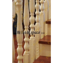 品家楼梯 定制美式别墅实木楼梯 小户型选择家庭实木立柱 
