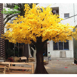 定制银杏树饭店房地产商场装饰用假银杏树室内外造景人造树